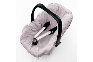 BABEES Rivestimento estivo per ovetto, universale, 100% mussola, in cotone e mussola (stelle rosa)