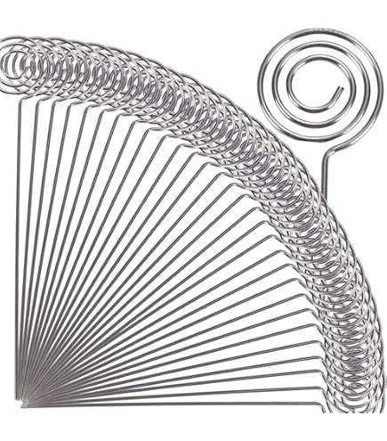 Portacartelli Segnaposto Nero - 10 Pezzi Metallo - Per Prezzi, Foto, Matrimoni - Foto 7