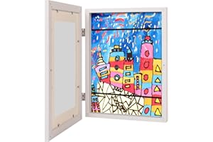 JUMUA Bilderrahmen kinderzeichnungen,1 Stück kinder bilderrahmen kunstrahmen frontöffnung, kunstfoto rahmen für kinderzeichnungen,kinder kunst bilderrahmen A4 aufklappbar, befüllbar bilderrahmen zum öffnen
