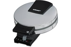 ‎CLOER Cloer 285 Hörncheneisen für hauchdünne, knusprige Hörnchen, 800 W, Backfläche 15 cm Durchmesser, schwere Backplatten, stufenlos wählbarer Bräunungsgrad, Signalton, Edelstahlgehäuse, Edelstahl, Chrom