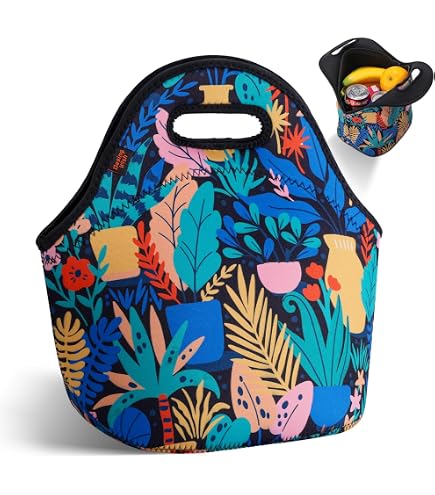 Sac à Déjeuner Isotherme Pour Femme - Motif Floral, Compartiments Séparés, Bandoulière - Parfait Bureau, école, Pique-nique