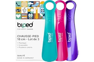 biped lot de 3 chausse-pieds en plastique 18 cm – Mini cuillères à chaussures de voyage ergonomiques – Accessoire pratique pour enfants et adultes z1570(blueberry)