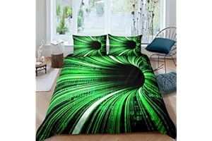 FEELINGYOU feelyou Bettbezug-Set mit digitalem Code, 135 x 200 cm, Programmierer-Bettwäsche-Set für Kinder, Teenager, Jungen, Mädchen, Zimmerdekoration, MODUSrne Information, Bettbezug, Computerprogramm, Bettbez