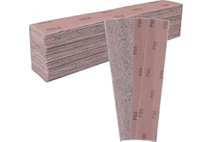 Shineboc 25 pièces Bande abrasive en filet 70x400mm - Feuilles abrasives auto-agrippantes - pour poncer sans poussière le bois, le mastic, la peinture, le plastique- Grain P80