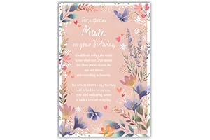 IC&G, INTERNATIONAL CARDS & GIFTS IC&G Birthday Card for Mum - Sentimental Wording & Floral Butterfly Design - Foil Finish - Pretty Birthday Greeting Card for a Special Mum - For Her