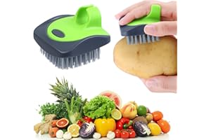 Aodaer Vegetable Brush Potato Scrubber Brush Silicone Hard and Soft Side Fruit Cleaning Tools for Delicate or Tough-Skinned Vegetables