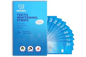 HUZAYL HOME STORE HUZAYL Teeth Whitening Strips – 14 Treatments, Non Peroxide & Enamel Safe Pap Formula, Fast Coffee, Tea & Wine Stain Remover for Sensitive Teeth, Mint Fresh