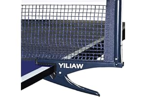 Yiliaw Collapsible Table Tennis Net 72” Professional Steel Pingpong Net Clip Grip Mesh Training Competition Portable Tension Adjustable Post, Easy Set Up for Adults & Kids