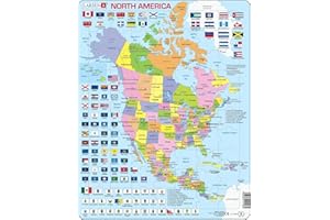 Larsen K17 Amérique du Nord Politique, édition Anglais, Puzzle Cadre avec de 70 pièces