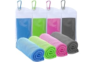 KATELUO Set di 4 asciugamani di raffreddamento, asciugamano in microfibra di filo sportivo, set di asciugamani freddi, raffreddamento towel fitness per palestra yoga golf viaggio campeggio allenamento