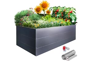 GARTENDEK® Bac Potager Surélevé Métal 200×100×63 cm – Anthracite – Résistant à la Corrosion – Montage Facile – Jardin Urbain pour Légumes, Fines Herbes, Fleurs – Filet Anti-Taupes Inclus