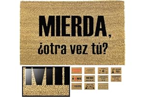 LUCA HOME - Felpudo Entrada casa Original y Divertido de Coco Natural - Felpudo Otra Vez tu 33x60 - Ideal para Puertas de Exteriores Cubiertas, pasillos y entradas de hogares