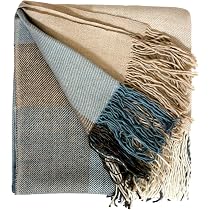 LORENZO CANA Kaschmirdecke – 100% Reines Kaschmir, Handgewebt, Super Flauschig, Maße 130x180 Cm, Grau