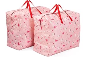 THE TWIDDLERS 2 Grandi Borsa Portaoggetti Natalizie, 55x46cm - Poliestere 210D Premium, Robuste - Sacche per Ornamenti, Addobbi, Palline e Decorazioni di Alberi di Natale.