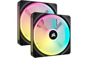 ‎CORSAIR Corsair iCUE LINK QX140 RGB 140mm Magnetic Dome RGB Fans - Doppelter Lüfter-Starter-Kit mit iCUE LINK System-Hub - Schwarz
