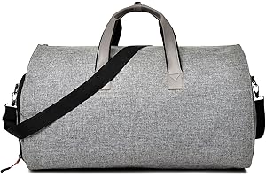 MEIJMJIA Ymtech Sac à vêtements convertible avec bandoulière Sac de voyage pour hommes et femmes Sac de voyage avec compartiment à chaussures, gris, Sac de voyage