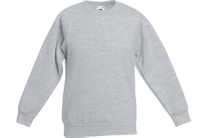 Fruit of the Loom Unisex Fruit of the Loom Kids Classic Set-in Sweatshirt Jumper Ss201 (12/13 Years, Heather Grey)