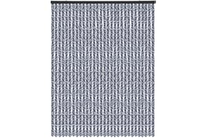 Arsvita Flauschvorhang Türvorhang (120x220 cm) in Meliert Blau-Weiß-Silber als Insektenschutz für Balkon, Terrasse oder Wohnmobil, Wohnwagen, Pavillon