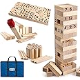 Grasshopper Games Giant 4 in 1, Stack ‘N’ Fall, King Kubb, Dominoes, Number Kubb, Outdoor Family Garden Games for Kids and Adults