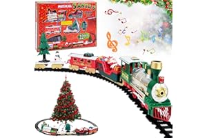 Shinybox Set di Treno di Natale Classico, Trenino Elettrico per Bambini, Trenino Natalizio, Giocattolo Elettrico da Treno di Ferro per Bambini Decorazioni Natalizie, Regalo per Bambini
