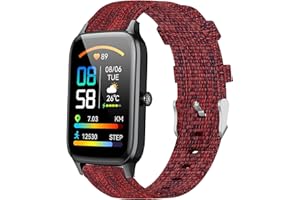 Blueshaweu 18mm Armband Kompatibel für Soudorv Smartwatch 1,57" P97, Nylon Strick Replacement Uhrenarmband für Soudorv P97 / Dyurwa P97 Smartwatch