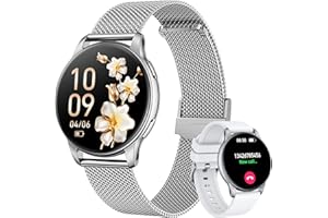 MOTSFIT Smartwatch damski z funkcją telefonu, zegarek na rękę, zegarek fitness: 1,32" AMOLED Smart Watch z pulsometrem, monitorowaniem snu, licznikiem kalorii, zegarek sportowy IP68, wodoszczelny, zegarek