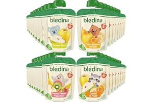 Blédina - Gourdes de Purées de Fruits - Cocktail de Fruits - Pour Bébé dès 8 Mois - 32x90g (8x4 Variétés)