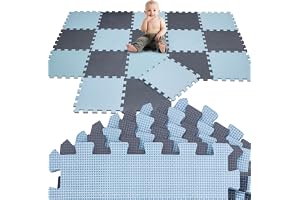 LittleTom 18 bitar babymatta från första månaden - 30 x 30 dämpande EVA-skummatta - halkfri pusselyta för småbarn - skyddande golv för barnrum