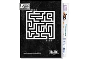 ‎HÄFFT Häfft® Planer 2025/2026 A5 - Softcover Schülerkalender, Schülerplaner, Hausaufgabenheft, Schulplaner "Labyrinth" - nachhaltig & klimafreundlich