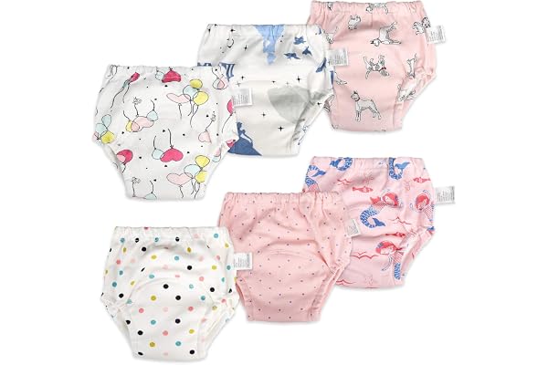 FLYISH DIRECT culotte d apprentissage enfant, culotte apprentissage propreté fille, culotte d apprentissage imperméables, Lot de 6, 2 ans