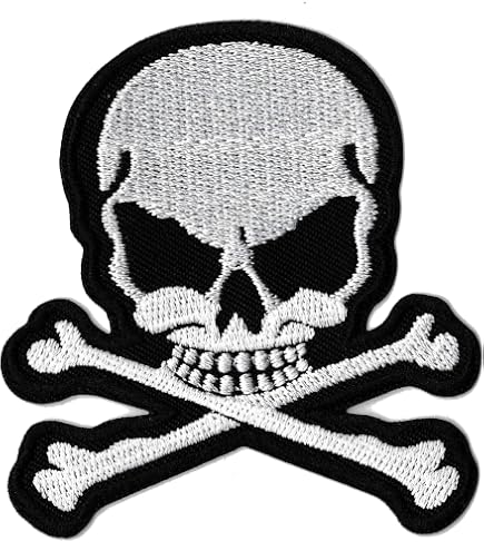 Patch écusson Tête De Mort à Repasser - Environ 4 X 6 Cm - Neuf