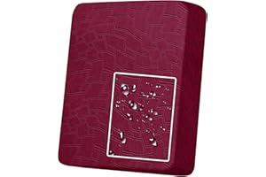 MAXIJIN Waterproof Sofa Seat Cushion Cover Jacquard Sofa Seat Cover Non-Slip Couch Seat Slipcover Protector Replacement for Individual Cushion with Elastic Bottom (Wine Red, 1 Seater)