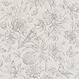 Rasch Wallpaper Elegant Nature Sketch 449440 White Wall Paper 449440