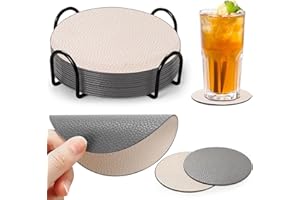 Gucass Sottobicchieri Antiscivolo con Porta, Set da 12 Sottobicchieri Rotondi Bifacciale Lavabili, Perfetti per Birra, Bottiglie, Tazze da Tè e Tazze da Caffè, Ideali per Cucina, Tavolo e Ufficio