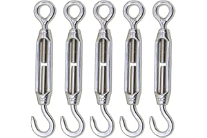 MEDIFIER Drahtseil Kabel M4 Edelstahl 304 Haken und Eye Spannschlossmutter Draht Seilspannung 5 Stück