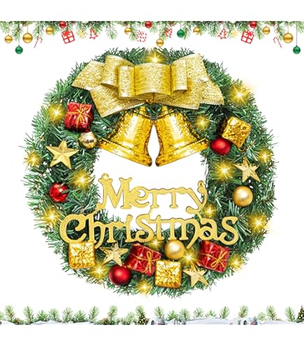 Künstlicher Kiefern Kranz 30cm - Wiederverwendbarer Weihnachtskranz Für Tür & Wanddeko