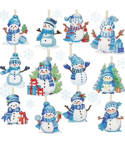 DIY Diamond Painting Weihnachtsanhänger – 15 Sets Zum Basteln, Inkl. Strasssteine & Zubehör