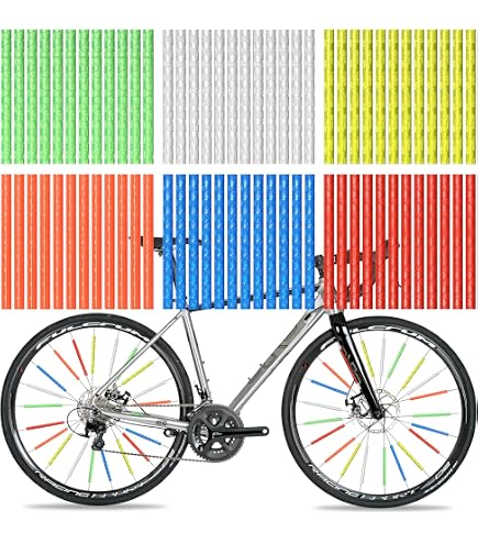 Set Riflettori Per Raggi Bici + Strisce Per Pneumatici - 36 Pezzi Colorati, Visibilità 360°, Facile Montaggio