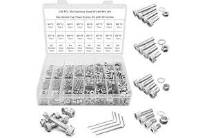 LUZOON Vis et Ecrou M3/M4/M5/M6 520PCS Kit Assortiment Vis Boulons Vis à Tête Cylindrique à Six Pans Creux Jeu de en Acier Inoxydable 304 avec écrous Rondelles