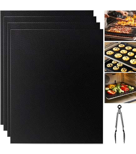 5 Tapis De Cuisson Barbecue 50x40cm Réutilisables Anti-Adhésif - Résistants Jusqu'à 260°C Sans PFOA