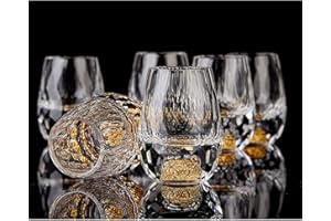 DUJUST Verres à Shot en Diamant 4cl(45ml), Ensemble de Verres à Liqueur en Cristal, Décorés d'or 24 Carats, Tasses Luxueuses et Mignonnes, sans BPA ni Plomb, Cadeau Parfait - 6 pièces