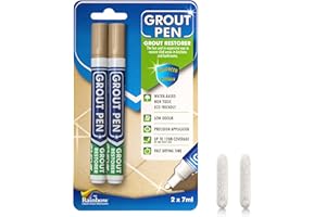 RAINBOW CHALK MARKERS LTD Doppelpack (Beige) Fugenstift – entworfen für die Wiederherstellung von Fliesenfugen in Badezimmern und Küchen