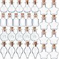Small Mini Glass Bottles Tiny Jars With Cork Stoppers 5 Shapes Tiny Wishing Drifting Bottle for Wedding Party DIY Decoration Bead Containers Arts and Crafts DIY Projects Classic Shape 50Pcs (2) (1)