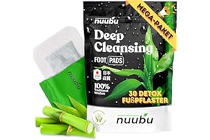 ‎NUUBU Nuubu Detox Fußpflaster, Entgiftungspflaster Füße(30 pflaster) für Stressabbau & Tiefschlaf Natürliche Fußpads mit Bambusessig und Ingwerpulver zur Entfernung von Giftstoffen und Reinigung des Körpers