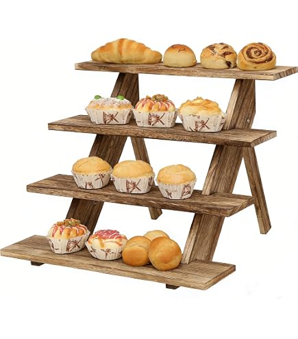 Lot De 6 Cubes En Bois Noir Hexagonaux BELLE VOUS - Présentoirs Multi-Niveaux Pour Bijoux, Figurines, Cupcakes Et Décoration