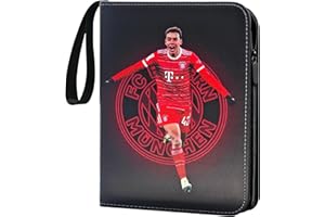 COQOYO Fussball Sammelkarten Album 4 Taschen 50 Hüllen für 400 Karten, Fußball Karten Sammelalbum Sammelmappe Sammelheft Sammelbuch mit Reißverschluss Tragegriff, Sport Karten Heft Mappe Buch Ordner