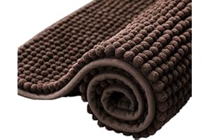 subrtex Alfombra de baño de Chenilla Extra Suave y Absorbente de Agua, Antideslizante, bañera, Ducha (40 x 60 cm, Chocolate)
