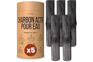 ORINKO® Binchotan Bio Charbon Actif Eau x5 - Filtration 6 Mois/Bâton et Jusqu’à 3 L/Bâton – Purification Durable Carafe & Gourde – Bambou Naturel – Alternative aux Bouteilles en Plastique