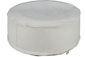 ‎RELAXDAYS Relaxdays Aufblasbarer Hocker, Outdoor Pouf für Garten, Balkon, Camping, Sitzhocker rund, HxD: 26x56 cm, Sitzpouf, Creme
