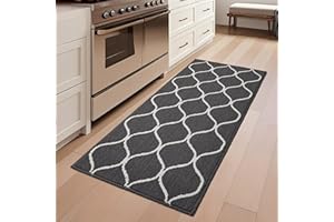 COSY HOMEER Alfombra Cocina Lavable Antideslizante, 60 x 120 cm, Tapete Cozinha Impermeable con Absorción de Agua, Lavable a Máquina, Ideal para Alfombras de Pasillo y Cocina, Gris